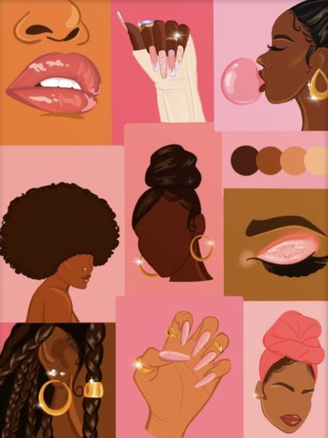 Aesthetic Wallpaper Nails, Aesthetic Wallpaper Mac, Black Art Painting, Afrocentric Art, Black Artwork, Pinturas Disney, Black Art Pictures, Black Love Art, Dope Art