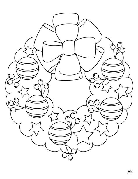 Get your kids into the festive Christmas season with these FREE printable Christmas wreath coloring pages. Choose from 25 unique pages. Print from home! Christmas Wreath Coloring Pages, Wreath Coloring Pages, Cookie Transfers, Christmas Wreath Printable, Wreath Printable, Easy Christmas Treats, Xmas Wreaths, Free Christmas Printables, Christmas Coloring