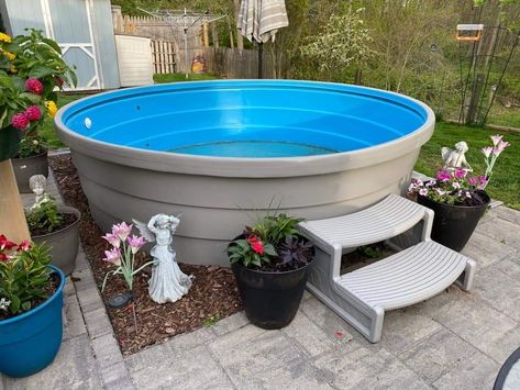 Plastic Stock Tank Pool, Craftsman Beach House, Plastic Stock Tanks, Plastic Swimming Pool, Country Pool, Cowboy Pool, Tank Pools, Pool Gazebo, Pools For Small Yards