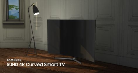 SUHD 4k Curved Smart TV for The Sims 4 by littledica Available at Mod The Sims DOWNLOAD The next era of TV viewing is here. ID: SC4-166390 Living Room Sims 4, Sims 4 City Living, Curved Tvs, Muebles Sims 4 Cc, Sims 4 Bedroom, Custom Consoles, Sims 4 Mm Cc, Sims Ideas, Sims 4 Mm