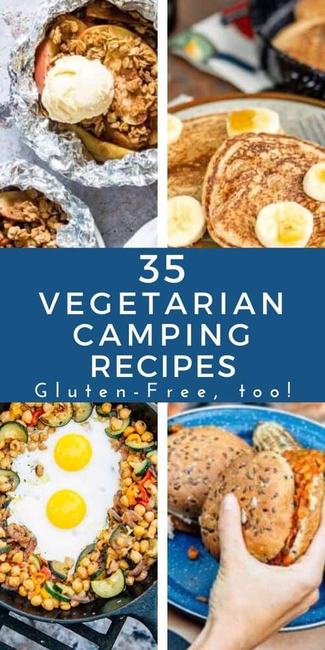 Vegetarian Camping Food, Gluten Free Camping, Vegetarian Camping Recipes, Vegan Camping Food, Vegetarian Camping, Vegetarian Grilling Recipes, Pnw Adventures, Healthy Camping Food, Vegetarian Grilling