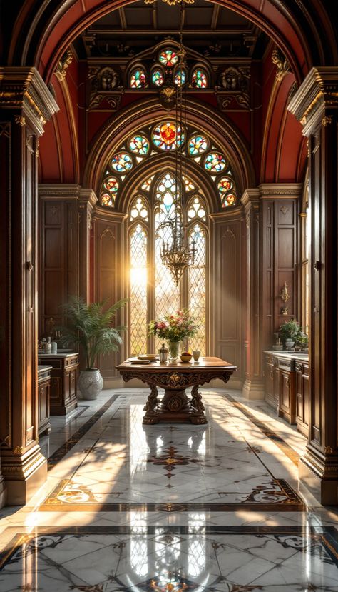 Step into a Gothic revival kitchen where history meets elegance, captured under the soft glow of morning light, creating a Pinterest-worthy vision of timeless style. Rocco Revival, Gothic Revival Kitchen, Gothic Revival, Elegant Gothic, A Dream Come True, Morning Light, Dream Come True, Dream Kitchen, Timeless Style