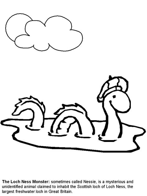 Print coloring page and book, Nessie Scotland Coloring Pages for kids of all ages. Updated on Saturday, March 18th, 2017. Burns Night Activities, Burns Night Crafts, Scottish Flowers, Scotland Map, Monster Coloring Pages, World Thinking Day, Burns Night, Loch Ness Monster, Drawing Activities