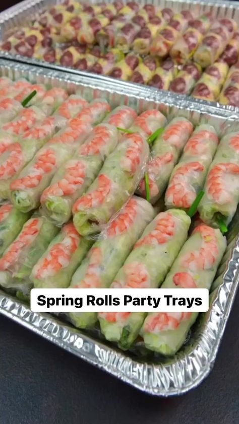 188K views · 1.2K reactions | Spring rolls are always a hit for gatherings. Don’t forget to get your orders in for Labor Day weekend. Party trays: Shrimp & Pork Spring Rolls and Summer Spring Rolls. #thhsandwiches | Vietnamese food | ngon | banh mi | Orange County | party trays | summer rolls | shrimp | parties | THH Sandwiches - Garden Grove | THH Sandwiches - Garden Grove · Original audio Vietnamese Food Party Tray, Vietnamese Buffet Party, Vietnamese Party Food, Summer Spring Rolls, Vietnamese Rolls, Shrimp Summer Rolls, Pork Spring Rolls, Summer Food Party, Fresh Spring Rolls