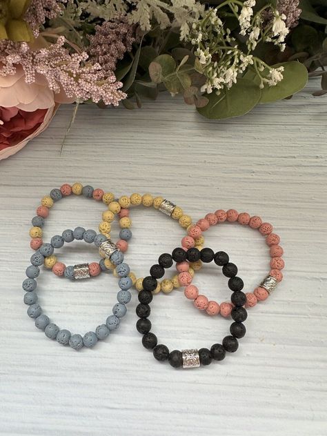 Natural Stone Volcanic Lava Beaded Bracelets Handcrafted 8mm Personalised  | eBay Blue Lava, Lava Bead Bracelet, Lava Bracelet, Handcrafted Artisan Jewelry, Lava Bead, Bracelets And Charms, Artisan Jewelry, Jewellery And Watches, Natural Stone