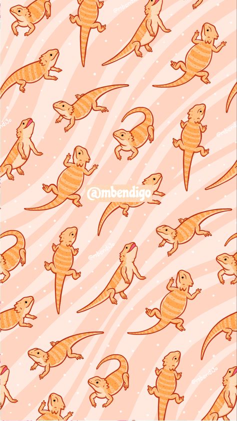 Cute Lizard Wallpaper, Bearded Dragon Wallpaper Iphone, Bearded Dragon Art Cute, Bearded Dragon Illustration, Lizard Illustration Cute, Bearded Dragon Painting, Bearded Dragon Wallpaper, Bearded Dragon Drawing, Reptile Wallpaper