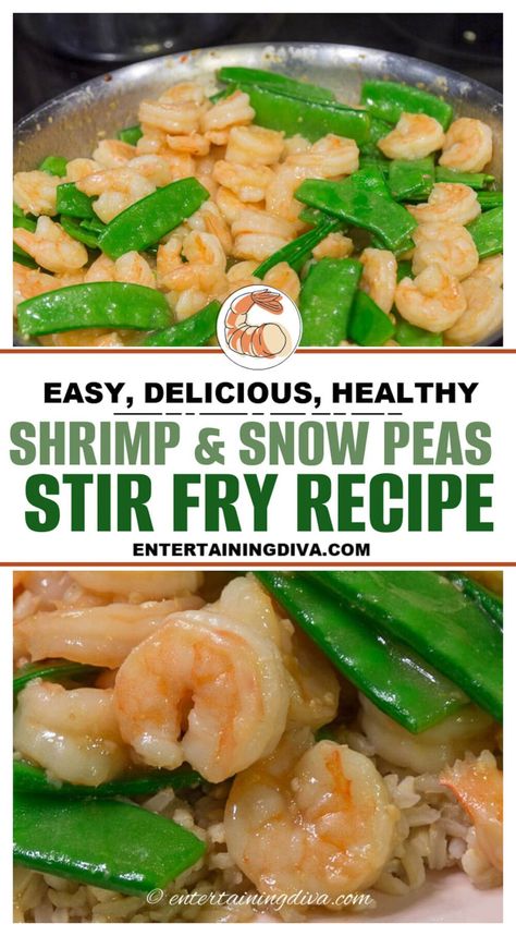 Shrimp And Snow Peas Recipe, Stir Fry With Oyster Sauce, Snow Peas Stir Fry, Snow Peas Recipe, Cooked Shrimp Recipes, Whole30 Meal Prep, Garlic And Ginger, Jello Shot, Chinese Cooking Recipes