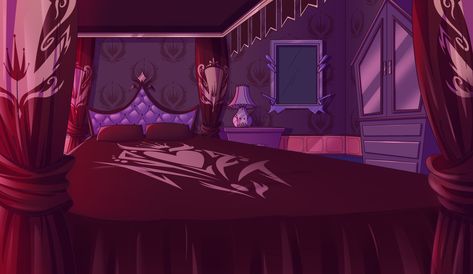 Living Room Background Drawing, Hazbin Hotel Interior, Hazbin Hotel Background Scenery, Hazbin Hotel Room, Helluva Boss Background, Hazbin Hotel Background, Cool Colorful Backgrounds, Hotel Landscape, Bed Scene