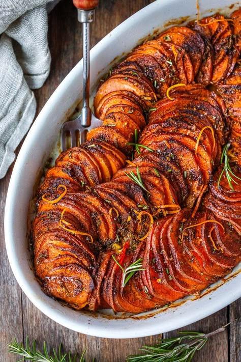 Sweet Potato Side Dishes, Vegan Sweet Potato Casserole, Thanksgiving Side Dishes Healthy, Sweet Potato Side Dish, Sweet Potato Gratin, Sweet Potato Sides, Vegan Green Bean Casserole, Best Sweet Potato, Feasting At Home