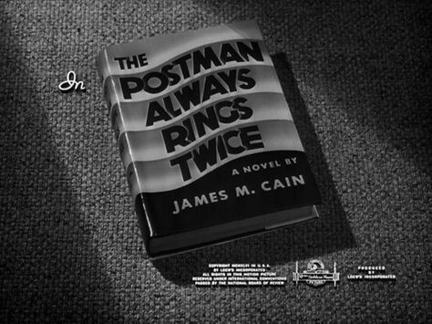 James M. Cain's The Postman Always Rings Twice The Postman Always Rings Twice, Postman Always Rings Twice, The Philadelphia Story, Classic Film Noir, John Garfield, Vintage Cinema, Green Dolphin, Donna Reed, The Postman