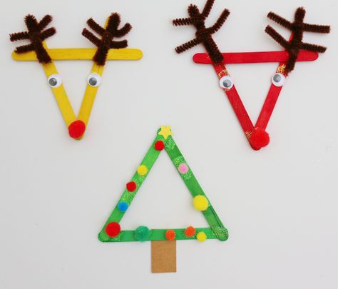 Simple, easy after school crafts for Christmas. Lolly stick themed Christmas Crafts for after school and weekend crafting! Christmas Crafts Simple, After School Crafts, Lolly Stick Craft, Ladybug Room, Crafts For Christmas, Crafts Simple, Stick Christmas Tree, Kids Homemade, Simple Craft