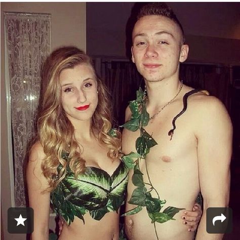 Adam and Eve Diy Couples Halloween Costumes, Native American Halloween Costume, Clueless Halloween Costume, Eve Costume, Halloween Costumes Diy Couples, Couples Halloween Costumes, Girl Group Costumes, Costumes College, Couple Halloween Costumes For Adults