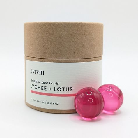 A nostalgic favorite, bath oil beads are an easy way to combine aromatherapy while you soak. Our bath beads contain Lychee Essential Oil and Lotus Fragrance Oil.  ❤︎ Includes 15 Bath Oil Pearls ❤︎ Recyclable, Biodegradable Container ❤︎ Nostalgic Gift, Cute Packaging! ❤︎ Lychee Essential Oil & Lotus Flower Fragrance Oil ❤︎ Cruelty Free DIRECTIONS: Simply drop 1-3 beads into your warm bathwater and relax while the light fruity-floral oil moisturizes your skin! Avivni is my small business where I design and package everything, here, in Chattanooga, TN. I ship next day- occasionally same day and always include a little sample in each order. Clean Beauty Products, Bath Oil Beads, Lush Aesthetic, Bath Pearls, Bath Beads, Flower Fragrance, Nostalgic Gifts, Cute Gifts For Her, Shower Skin Care