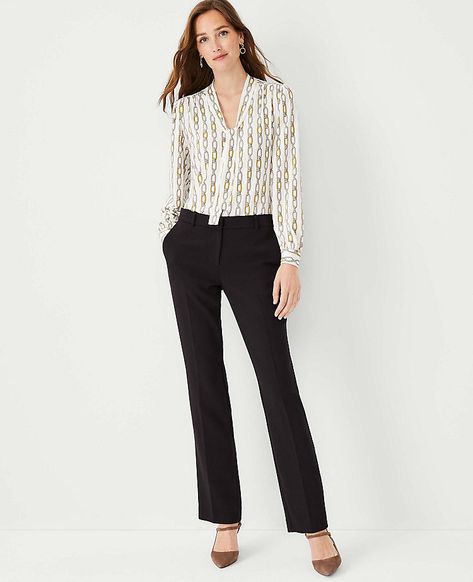 The Straight Pant | Ann Taylor Straight A, Knitted Suit, Tall Pants, Navy Pants, Navy Women, Straight Pants, Straight Leg Pants, Evening Wear, Women Collection