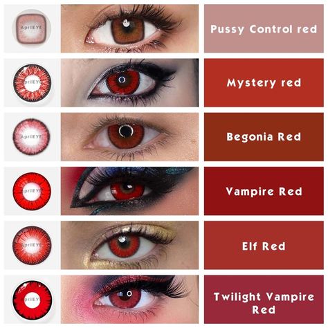 Vampire Contacts Lenses, Red Eye Contact, Red Colored Contacts, Red Eye Contacts Makeup, Cosplay Eye Contacts, Cosplay Contact Lenses, Red Contacts Makeup, Red Contacts Halloween, Schlatt Cosplay