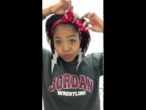 How to tie a cute bow around your head mad from a bandana! -Bandana (your choice of pattern or color) -Bobby Pin Tie A Bandana, Bandana Hairstyles Short, How To Tie Bandana, Bandana Bow, Curls For The Girls, Hair Knot, Bandana Styles, Bandana Hairstyles, Short Black Hairstyles