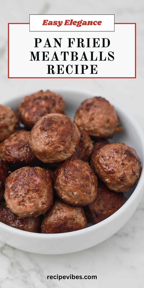 Uncover the secret to irresistible Pan-Fried Meatballs! Dive into juicy, flavor-packed bites that can stand alone or elevate any dish. With simple steps and under 15 minutes, transform your mealtime favorites. Let's fry up some culinary magic together! 🍽️🔥 Pan Fried Meatballs Ground Beef, Fried Meatballs Ground Beef, Pan Fried Meatballs, Fried Meatball Recipes, Meatballs Stovetop, Deep Fried Meatballs, Stovetop Meatballs, Quick Meatballs, Bbq Meatball Recipe