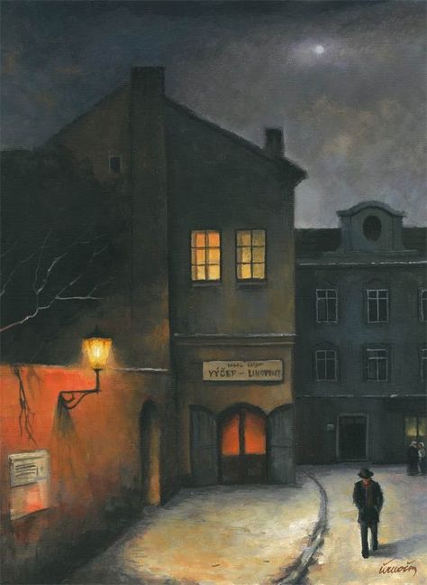 Jakub Schikaneder, Art Video, Night Painting, Urban Landscape, City Art, Night In, Prague, Dark Art, Aesthetic Art