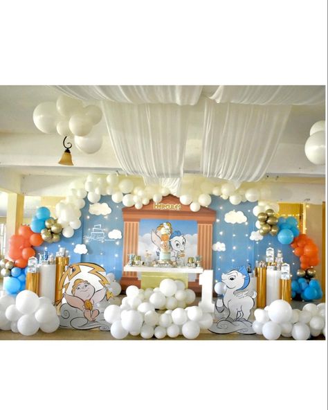 Hercules Themed Birthday Party, Hercules Disney Party, Hercules Party Ideas, Hercules First Birthday Party, Hercules Birthday Party For Boys, Hercules Party Decorations, Hercules Theme Party, Disney Boy Baby Shower Ideas, Baby Hercules Party