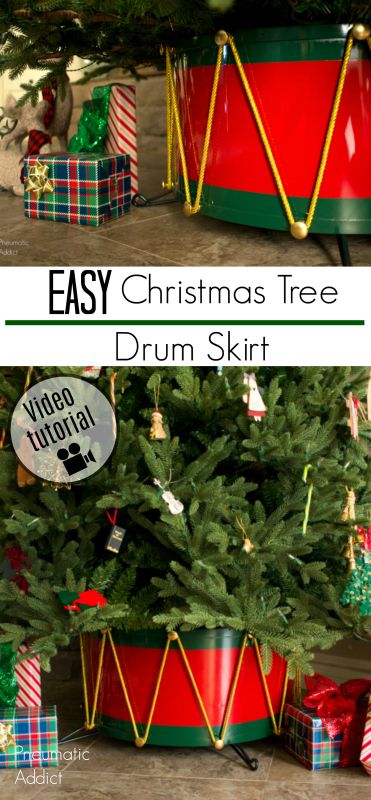 Decorating With Nutcrackers Christmas, Christmas Drum, Diy Christmas Tree Skirt, Nutcracker Christmas Tree, Easy Christmas Tree, Tree Tutorial, Nutcracker Decor, Nutcracker Christmas Decorations, Tree Paintings