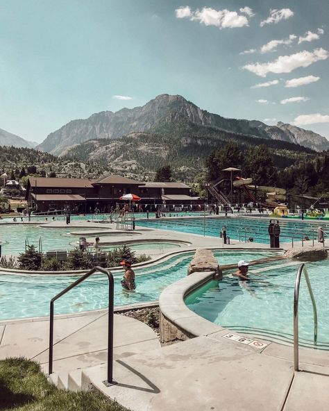 Ouray Hot Springs - Complete 2024 Guide Hot Springs In Colorado, Water Volleyball, Ouray Colorado, Hot Pools, Spring Images, Travel Guide Book, Geothermal Energy, Grand Junction, Recreational Activities