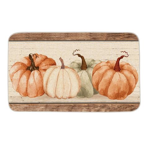 PRICES MAY VARY. Material: Our fall outdoor front door mat is made of durable rubber and polyester. Low-profile Design: Our fall floor mat measures 17.5"x29" and features 0.25" slim, low-profile design make it ideal for low-clearing doors or entryways. Multiple Uses: Perfect for deck, patio, porch and entryway which can extend a warm welcome to all who enters your home. Seasonal design allows you to celebrate each holiday and season with different styles. Easy to Clean: The entry mat is quick an Hobby Lobby Decor, Lobby Decor, Fall Pumpkin Decor, Entry Mats, Pumpkin Door, Realtor Closing Gifts, Autumn Thanksgiving, Front Door Mats, Home Indoor