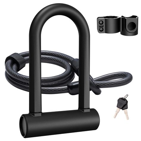 UBULLOX Bike U Lock Heavy Duty Bike Lock Bicycle U Lock, 16mm Shackle and 4ft/6ft Length Security Cable with Sturdy Mounting Bicycle Lock, Bike Lock, Bike Chain, Commuter Bike, Cycling Accessories, Cycling Equipment, Bike Frame, Silicone Cover, Mounting Brackets