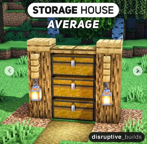 Minecraft Outside Storage, Chest Design Minecraft, Minecraft Ideas Outdoor, Minecraft Compost Area, Minecraft Outdoor Decoration Ideas, Minecraft Outdoor Storage, Mincraft Doorways Ideas, Chest Storage Minecraft, Storage Area Minecraft