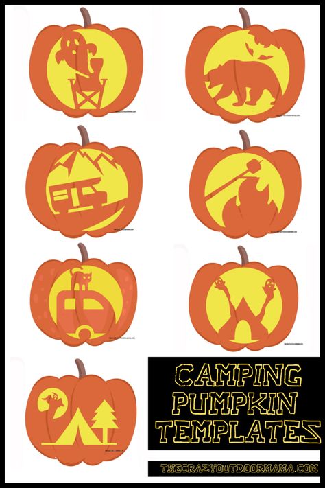 Check out 7 halloween camping pumpkin ideas to make your campsite extra spooky! Kids will love these camp themed pumpkin decorations! Pumpkin Templates Free Printable, Pumpkin Carving Templates Free, Pumpkin Templates Free, Halloween Things To Do, Pumpkin Carving Template, Mason Jar Pumpkin, The Very Busy Spider, Carving Templates, Halloween Camping