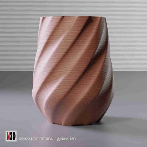 Vase 0020 B - Twisted cone vase Organic Vase, 3d Vase, Geometric Vase, Vase Plant, Geometric Vases, No Support, Vase Modern, Cactus Pot, Creative Arts And Crafts