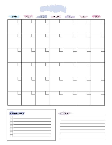 Free Printable Blank Calendar, Free Blank Calendar, Blank Calendar Pages, Free Printable Calendar Templates, Blank Monthly Calendar, Study Planner Printable, Monthly Planner Template, Blank Calendar Template, Calendar Templates