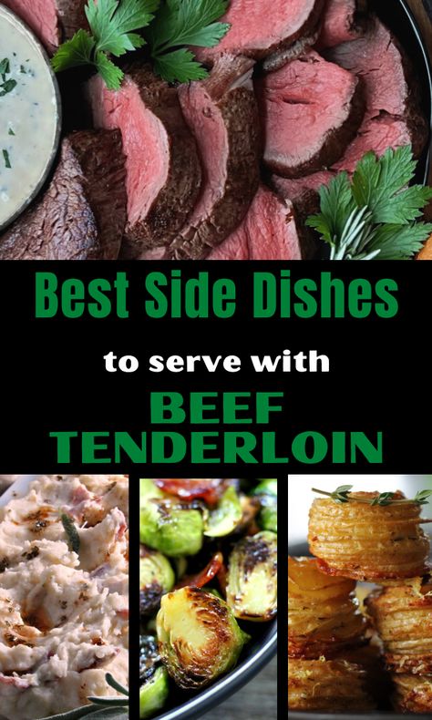 What to Serve with Beef Tenderloin - 10 best side dishes for the ultimate beef tenderloin Christmas dinner and all year long. #beeftenderloin #roastbeeftenderloin #bestsidesbeeftenderloin #bestsidedishesbeeftenderloin #whattoservewithbeeftenderloin #whattoservebeeftenderloin #christmasdinnersides #christmasdinnersidesbeeftenderloin #christmasdinnersidedishes #agoudalife Tenderloin Christmas Dinner, Beef Tenderloin Dinner, Beef Tenderlion, Christmas Roast Beef, Christmas Beef, Christmas Dinner Side Dishes, Side Dishes For Ribs, Christmas Dinner Sides, Grilled Beef Tenderloin