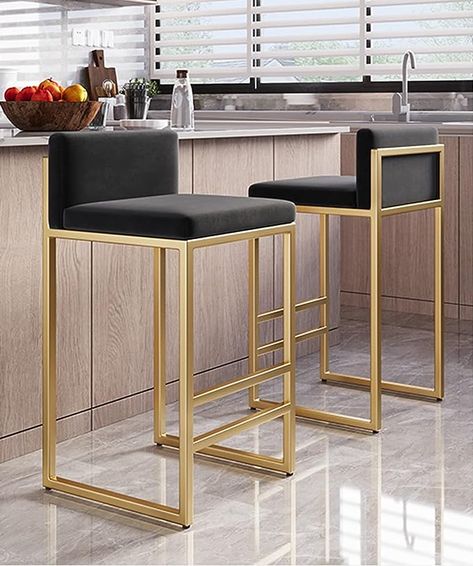 Kitchen Counter Chairs, Stool For Kitchen, Pub Kitchen, Breakfast Kitchen, Tall Stools, Bar Stools Kitchen Island, Velvet Stool, Breakfast Bar Stools, Bar Stool Chairs