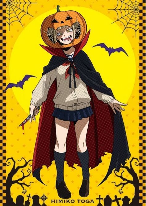 Himiko On Halloween! - !⚠ɴᴏᴛ ᴍɪɴᴇ⚠! Toga Halloween Pfp, Mha Halloween Official Art, Toga Official Art, Mha Halloween, Tenya Iida, Toga Himiko, Anime Halloween, Cartoon Profile Pictures, Halloween 1