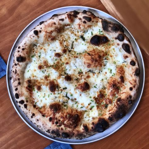 Pizza Bianca | White Pizza with Herbs and Cheese | Recipe & Ooni Pizza Oven How To – Santa Barbara Baker Pizza Bianca Recipe, Outdoor Pizza Oven Recipes, Sourdough Pizza Dough Recipe, Ooni Pizza Oven, Wood Fired Oven Recipes, Simple Pizza, Ooni Pizza, Pizza Oven Recipes, Wood Burning Pizza Oven