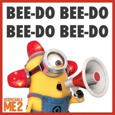 Sound the alarm...Bee-do Bee-do Bee-do Amor Minions, Funny Minion Pictures, Minion Pictures, Minions Love, A Minion, Despicable Me 2, Banda Aceh, Minion Quotes, Minions Quotes