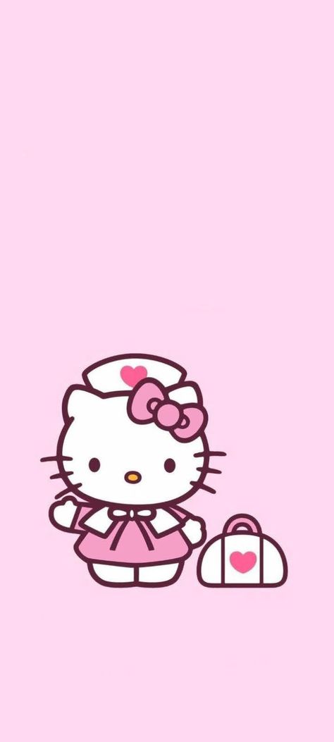 Hello Kitty Nurse Wallpaper, Nurse Barbie, Wallpaper Pink Cute, Hello Kitty Wallpaper Hd, Pink Wallpaper Hello Kitty, Walpaper Hello Kitty, Hello Kitty Aesthetic, Heart Iphone Wallpaper, Iphone Wallpaper Kawaii