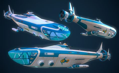 Subnautica Creatures, Subnautica Concept Art, Underwater Crafts, Concept Vehicles Sci Fi, Starship Design, Spaceship Art, Spaceship Design, Concept Ships, Futuristic Art