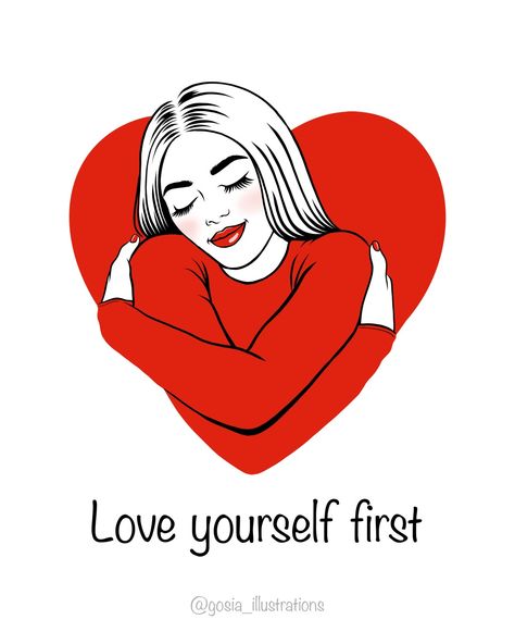 Love yourself first - Valentines illustration Illustration with quote, self-love graphic February Quotes, Happy Valentine Day Quotes, Valentines Illustration, Life Illustration, Days In February, Floral Drawing, Love Message, Valentine's Day Quotes, Future Self