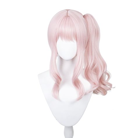 🥰$25.99，1 wig + 1 wig cap + 1 ponytail Pink Cosplay, Environment Photography, Akiyama Mizuki, Bangs Ponytail, Festival Photography, Ponytail Wig, Cultural Festival, Silk Hair, Long Straight Hair