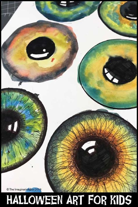 Eye Ball Art, Eyeball Painting, Painting Activity For Kids, Eyeball Halloween, Halloween Art Projects, Eye Ball, Art Projects For Teens, Fall Art Projects, Art Projects For Adults