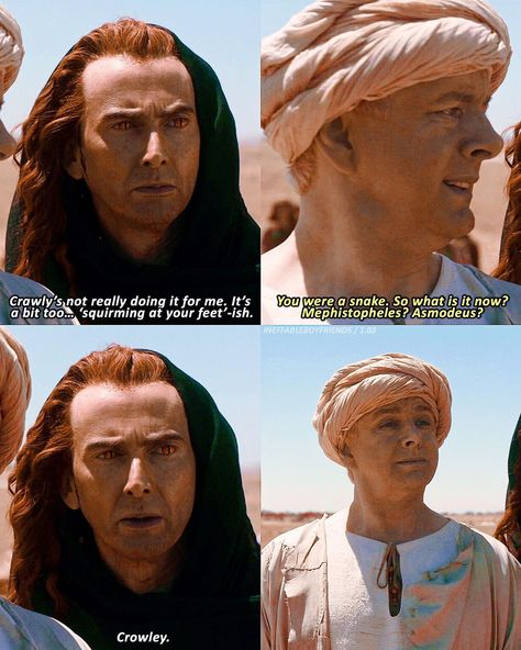 Keep in mind that Aziraphale asked if he changed his name to Asmodeus, the demon that represents LUST Crowley Raphael, Crowley Was Raphael, Crowley As Raphael, Crowley Was Raphael Good Omens, Crowley Snake Form, Crowley Snake, Snake Crowley, Silly Aziraphale, Crowley Protecting Aziraphale