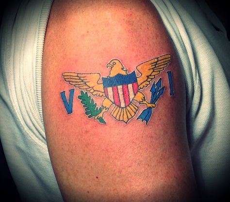 Tattoo Virgin Islands Usvi Tattoo, Virgin Islands Tattoo, St Croix Virgin Islands, Virgin Islands Flag, St Thomas Virgin Islands, Island Tattoo, Flag Tattoo, Forarm Tattoos, St. Croix