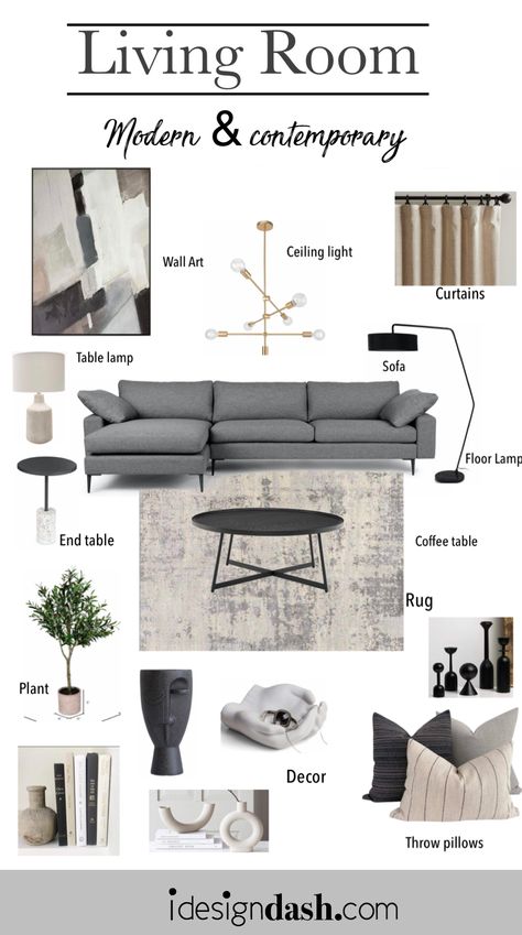 Modern Contemporary Living, Modern Contemporary Living Room, Room Decorating, Living Room Decor Modern, Living Room Design, Decor Home Living Room, Living Room Decor Apartment, Living Room Inspo, Living Room Grey