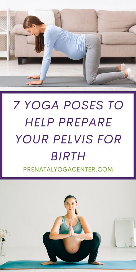 Discover 7 prenatal yoga poses to help prepare your pelvis for birth! These yoga poses will help to increase mobility of your pelvic region as well as strengthen the supporting muscles! Click to read more! #pelvicfloor #birthtips #prenatalyoga Pelvic Opening Exercises, Pelvic Floor Exercises Pregnancy, Prenatal Stretches, Pregnancy Yoga Ball, Prenatal Yoga Poses, Pregnancy Yoga Poses, Increase Mobility, Butterfly Pose, Pelvic Region