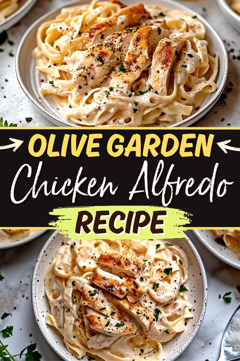 Try this creamy, stunning, and scrumptious copycat Olive Garden Chicken Alfredo the next time you need a quick and easy dinner to impress. Crockpot Olive Garden Chicken Alfredo, Olive Garden Chicken Alfredo Recipe Copycat, Copycat Restaurant Recipes Olive Garden Chicken Alfredo Sauce, Copycat Olive Garden Alfredo Dipping Sauce, Olive Gardens Chicken Alfredo, Copycat Fettuccine Alfredo Olive Garden, Chicken For Alfredo How To Season, Oliver Garden Alfredo, Chicken Piccata Olive Garden Copycat Recipe