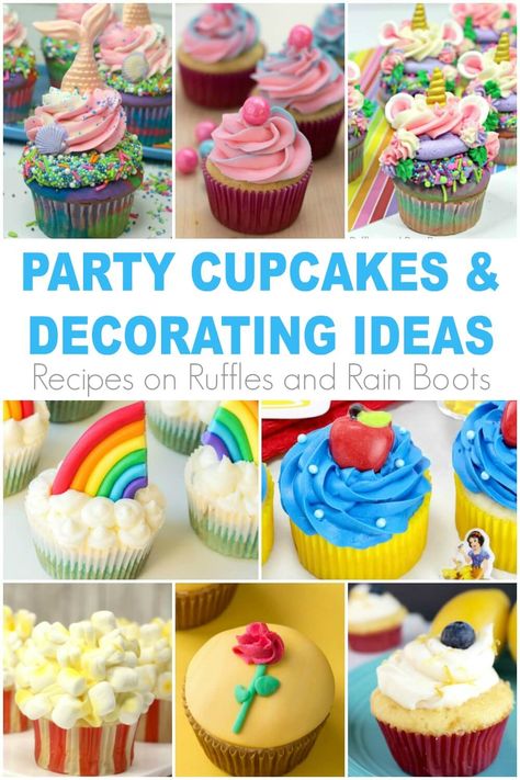 Birthday Themed Cupcakes, Kids Cupcake Decorating Ideas, Fun Ways To Decorate Cupcakes, Cupcake Challenge Ideas, Cupcakes For School Birthday, Girls Cupcake Ideas, Girls Birthday Cupcake Ideas, Easy Diy Cupcakes Decorating, Summer Birthday Cupcakes