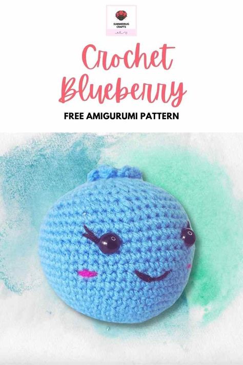 Free Crochet Blueberry Pattern, Blueberry Amigurumi Free Pattern, Crochet Blueberry Pattern Free, Blueberry Crochet Free Pattern, Crochet Blueberry Pattern, Amigurumi Blueberry, Blueberry Crochet, Amigurumi Fruit, Crochet Blueberry