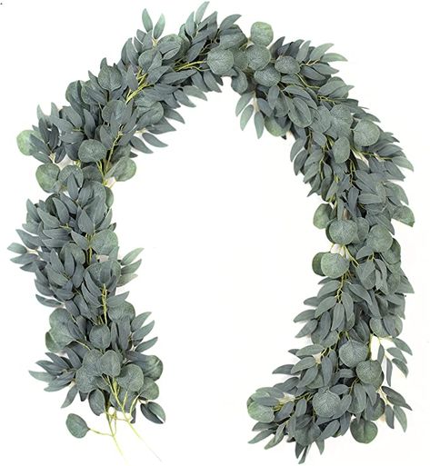 Faux Eucalyptus Garland, Willow Garland, Fake Greenery, Ivy Flower, Arched Wall Decor, Willow Leaves, Vine Decoration, Artificial Eucalyptus Garland, Faux Eucalyptus