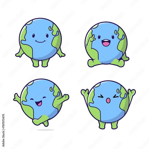 Download Cute Earth Globe Cartoon Icon Character Set. World Mascot Icon Concept. Stock Vector and explore similar vectors at Adobe Stock. Cartoon Globe, Cute Earth, Icon Character, Earth Globe, Cartoon Icons, Cute Illustration, Photo Illustration, Adobe Stock, Free Images